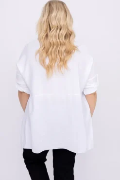 Damskie Włoski Biała Tunika GARIANO