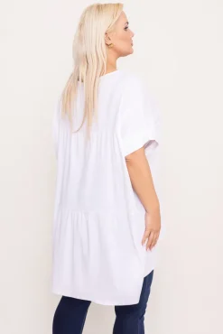 Damskie Włoski Biała Tunika LASHA Wzór 3