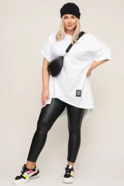 Damskie Włoski Biała Tunika STRIPI