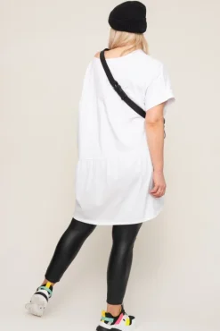 Damskie Włoski Biała Tunika STRIPI
