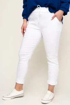 Damskie Włoski Białe Spodnie GIATTO