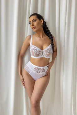 Polski Białe Stringi CRYSTAL Wysoki Stan