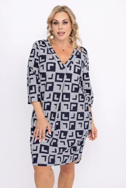 Damskie Polski Biało-Granatowa Tunika ATTIMA