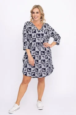 Damskie Polski Biało-Granatowa Tunika ATTIMA