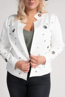 Damskie Polski Biało-srebrna Marynarka MILIS