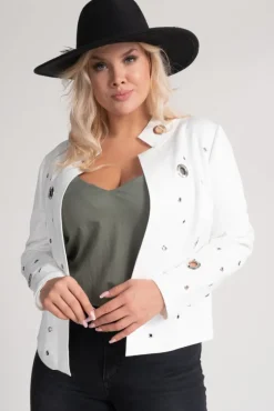 Damskie Polski Biało-srebrna Marynarka MILIS