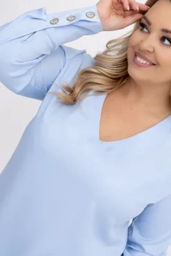 Damskie Polski Błękitna Bluzka Elegancka XEVIN