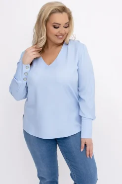 Damskie Polski Błękitna Bluzka Elegancka XEVIN