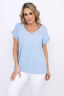 Damskie Polski Błękitna Bluzka MAKIA