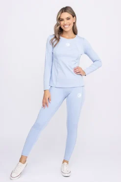 Damskie Polski Błękitna Bluzka sportowa z długim rękawem SPINTI