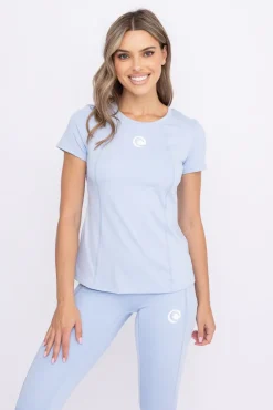 Damskie Polski Błękitna Bluzka sportowa z krótkim rękawem SPINTI