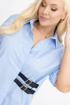 Damskie Włoski Błękitna Koszula LOVERI