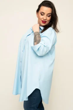 Damskie Włoski Błękitna Koszula SIRIN