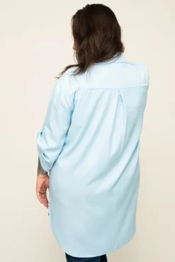Damskie Włoski Błękitna Koszula SIRIN