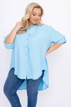 Damskie Włoski Błękitna Koszula TERIEN