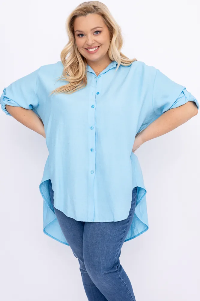 Damskie Włoski Błękitna Koszula TERIEN