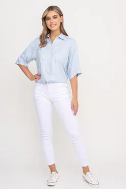 Damskie Polski Błękitna Koszula VIRIEN