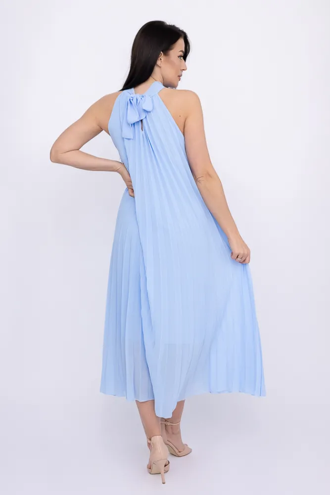 Włoski Błękitna plisowana Sukienka szyfonowa LUZIO