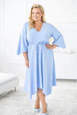 Polski Błękitna Sukienka asymetryczna DARLIN