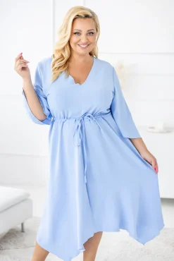 Polski Błękitna Sukienka asymetryczna DARLIN