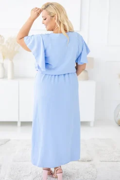 Polski Błękitna Sukienka CASABLANCA