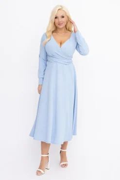 Włoski Błękitna Sukienka FEZANTI