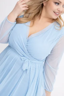 Włoski Błękitna Sukienka siateczkowa MANTARI