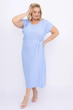Polski Błękitna Sukienka z kokardką KARTISIA