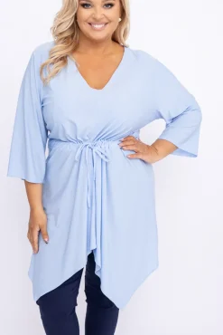 Damskie Polski Błękitna Tunika brokatowa HORUZI