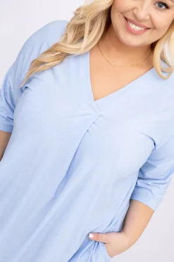 Damskie Polski Błękitna Tunika brokatowa VELIARI