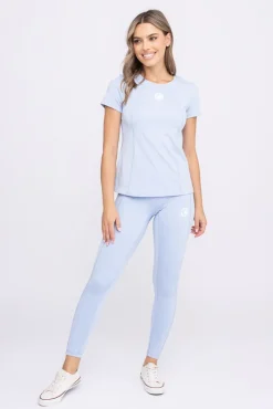 Damskie Polski Błękitny Komplet Sportowy z krótkim rękawem SPINTI