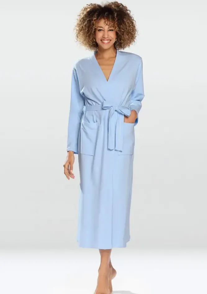 Polski Błękitny Szlafrok bawełniany MELISSA