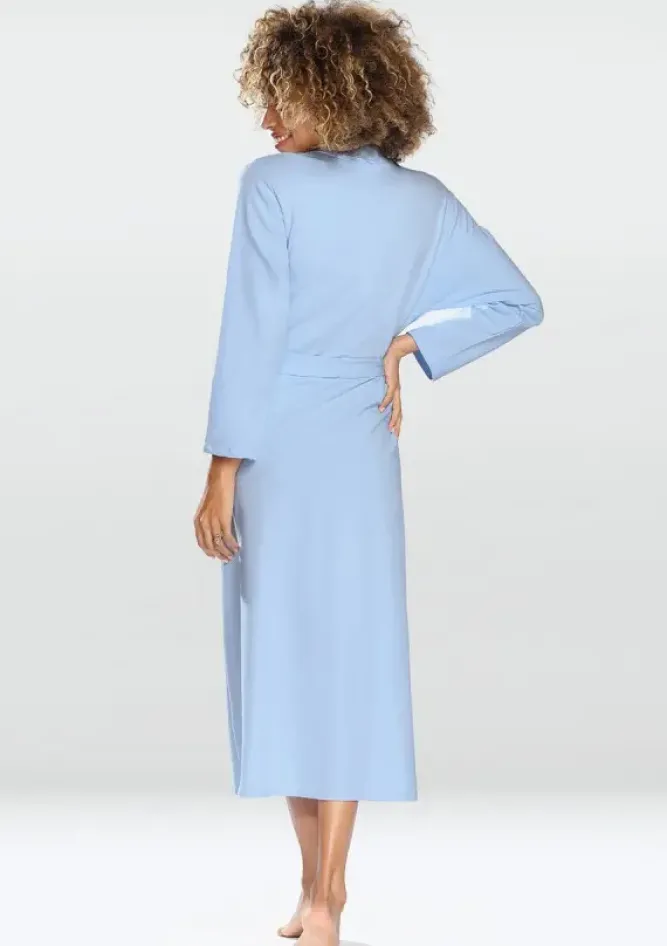 Polski Błękitny Szlafrok bawełniany MELISSA