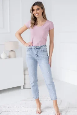 Damskie Polski Bladoróżowa Bluzka GELDI