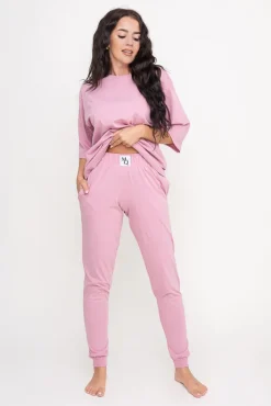 Polski Bladoróżowa Piżama z długimi spodniami REVENTI