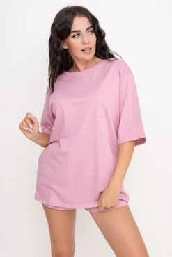 Polski Bladoróżowa Piżama z szortami PURENA