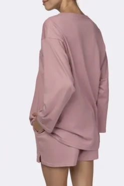 Polski Bladoróżowa Piżama z szortami LEKREZI