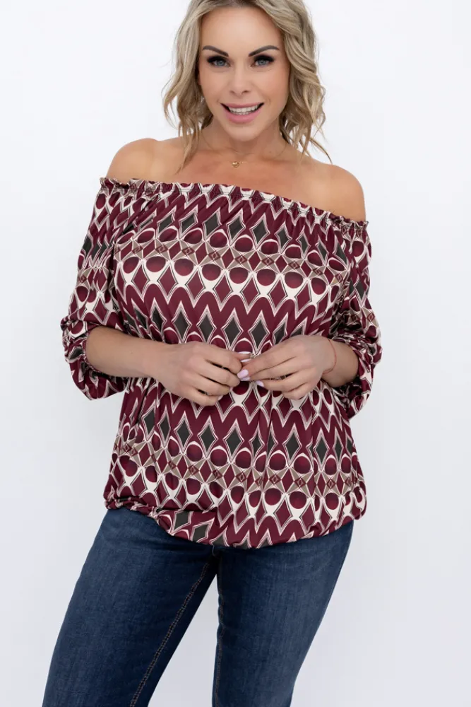 Damskie Włoski Bluzka DEZIN Wzór 17