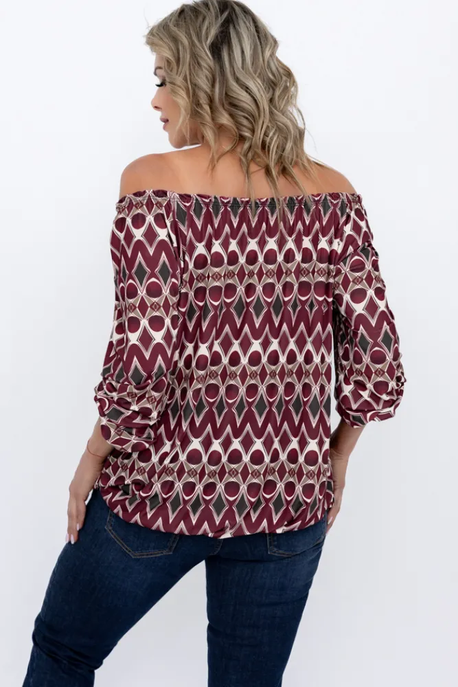 Damskie Włoski Bluzka DEZIN Wzór 17