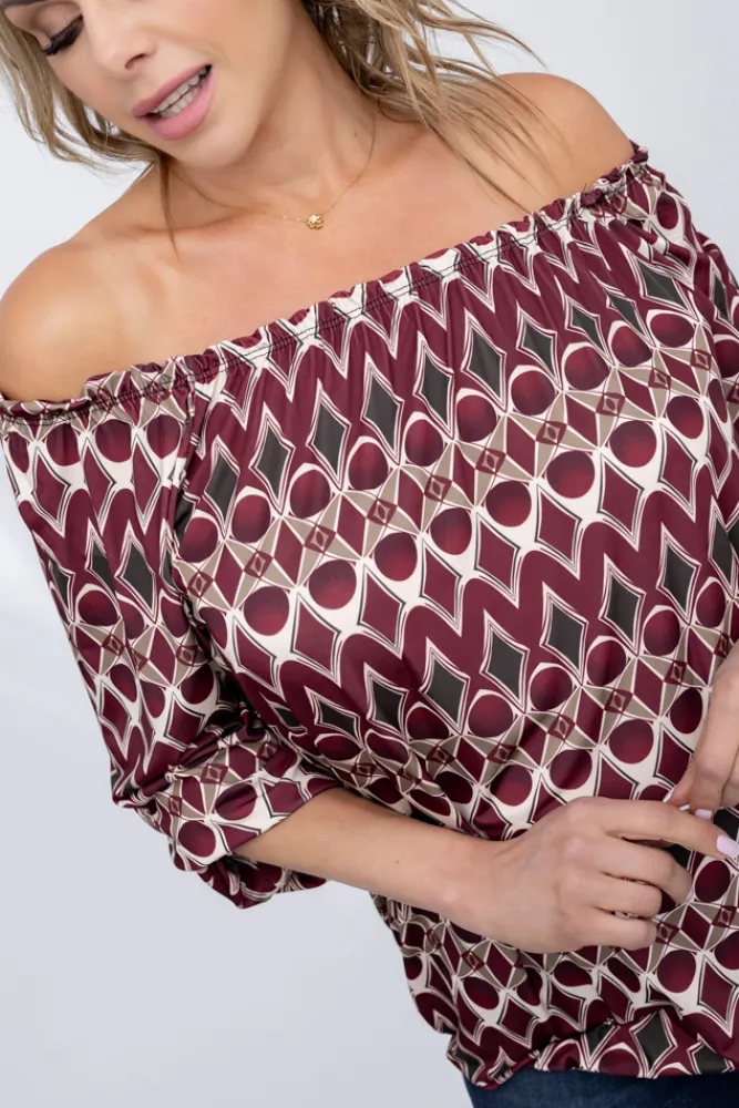 Damskie Włoski Bluzka DEZIN Wzór 17