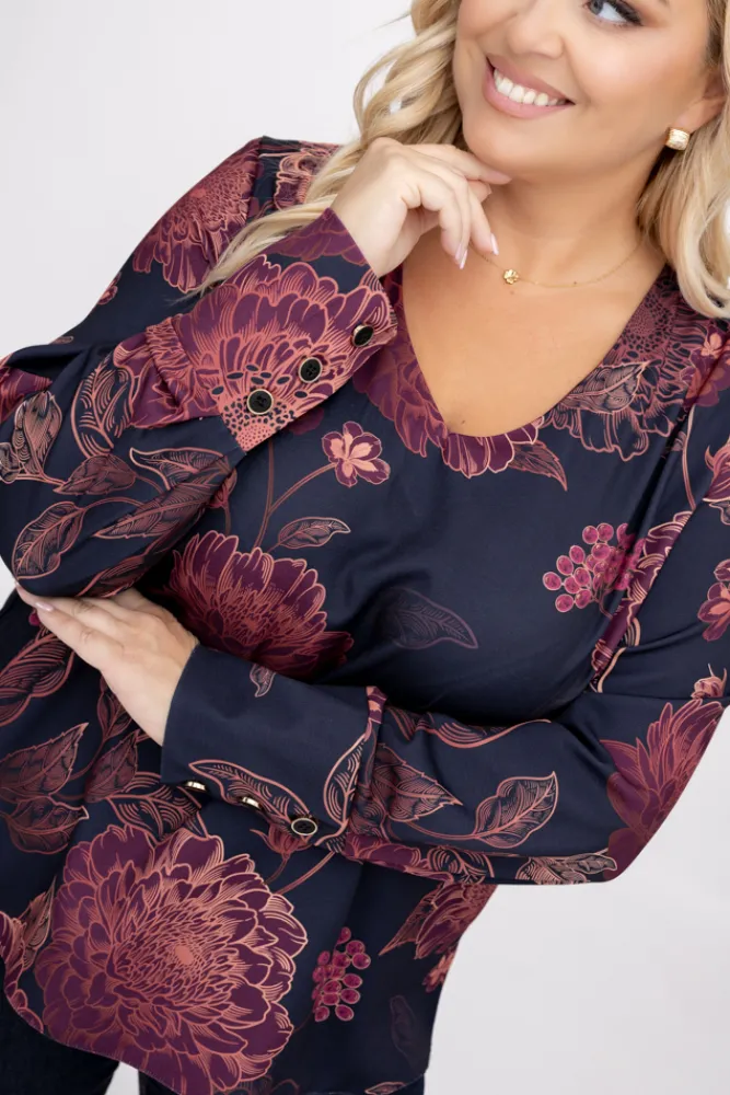 Damskie Polski Bluzka Elegancka XEVIN Wzór 2