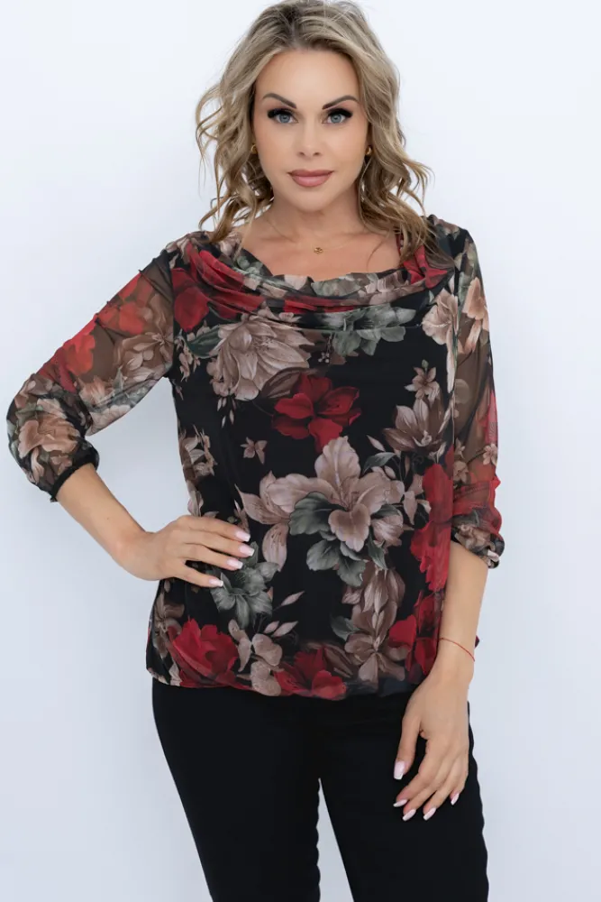 Damskie Włoski Bluzka siateczkowa LAMARA Wzór 1