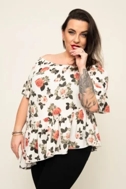Damskie Polski Bluzka z falbaną TESI Wzór 2