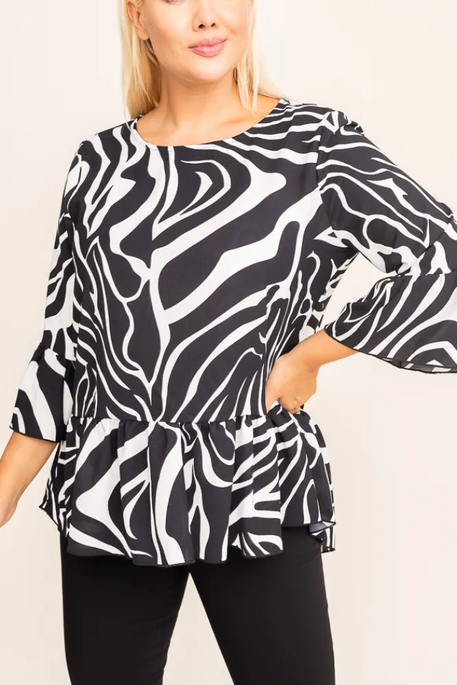 Damskie Polski Bluzka z falbaną TREVI Wzór 2