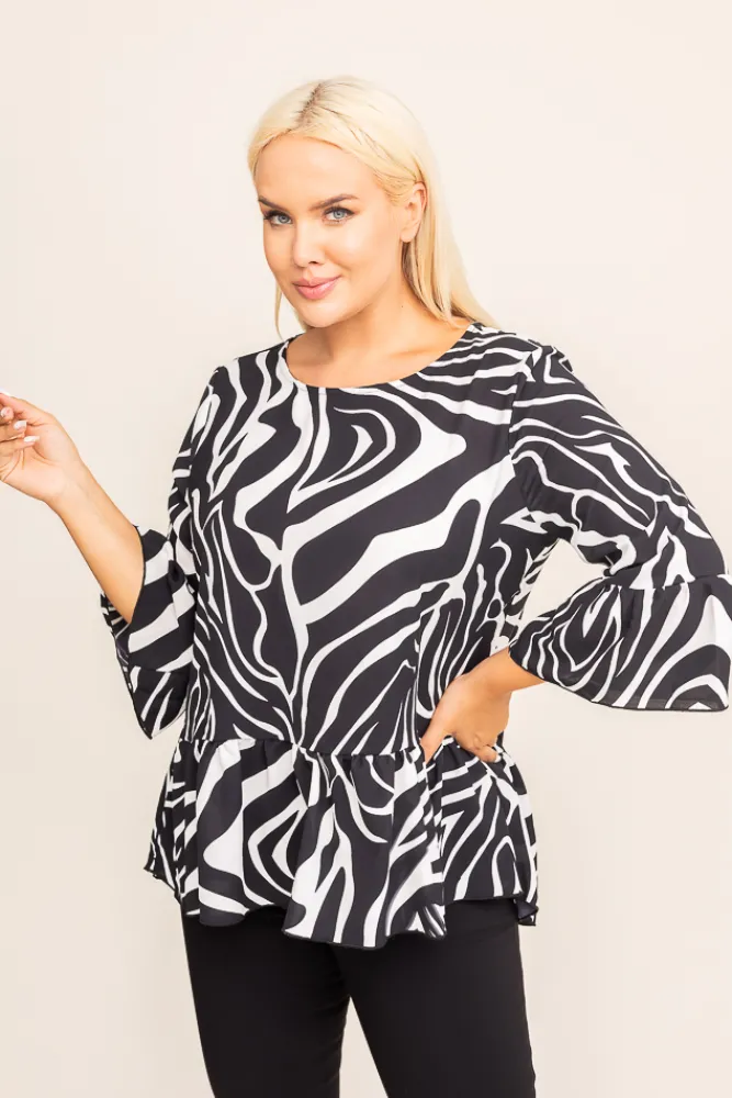 Damskie Polski Bluzka z falbaną TREVI Wzór 2