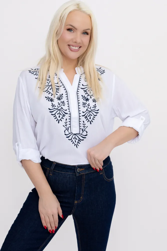 Damskie Bluzka z haftem IRIALI Wzór 5