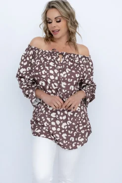 Damskie Polski Bluzka z wiązanym dekoltem VELMUCIO Wzór 4