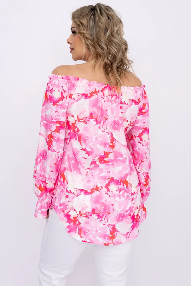 Damskie Polski Bluzka z wiązanym dekoltem VELMUCIO Wzór 1