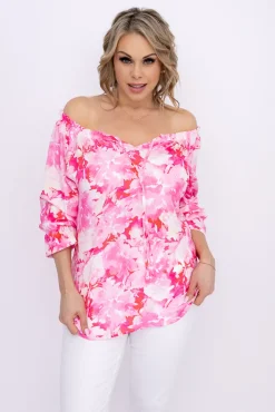 Damskie Polski Bluzka z wiązanym dekoltem VELMUCIO Wzór 1