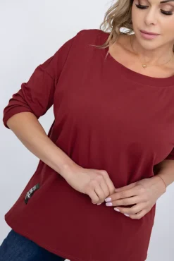 Damskie Włoski Bordowa Bluzka SALEN